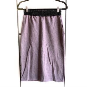 NWOT Abercrombie & Fitch Heather Purple Grey Knit Fleece Midi Skirt